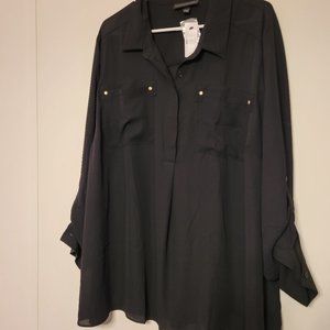 Lane Bryant 22/24 Pocket Button up Blouse NWT